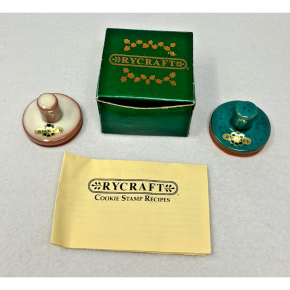 Vtg Rycraft Cookie Stamp Christmas Holly Gingerbread Man - Set of 2 - Picture 2 of 3